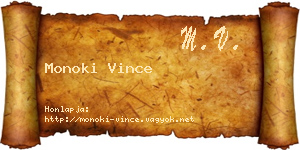 Monoki Vince névjegykártya